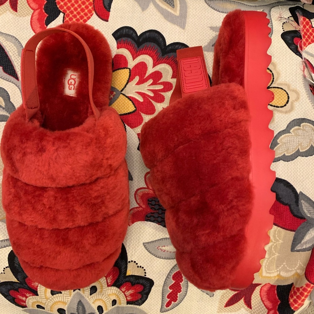 Super Fluff Genuine Shearling Slingback Slipper